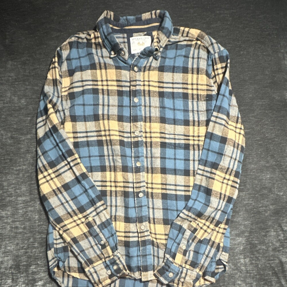 Denim & Flower Ricky Singh Men's Plaid Long Sleeve Button-Down Shirt L